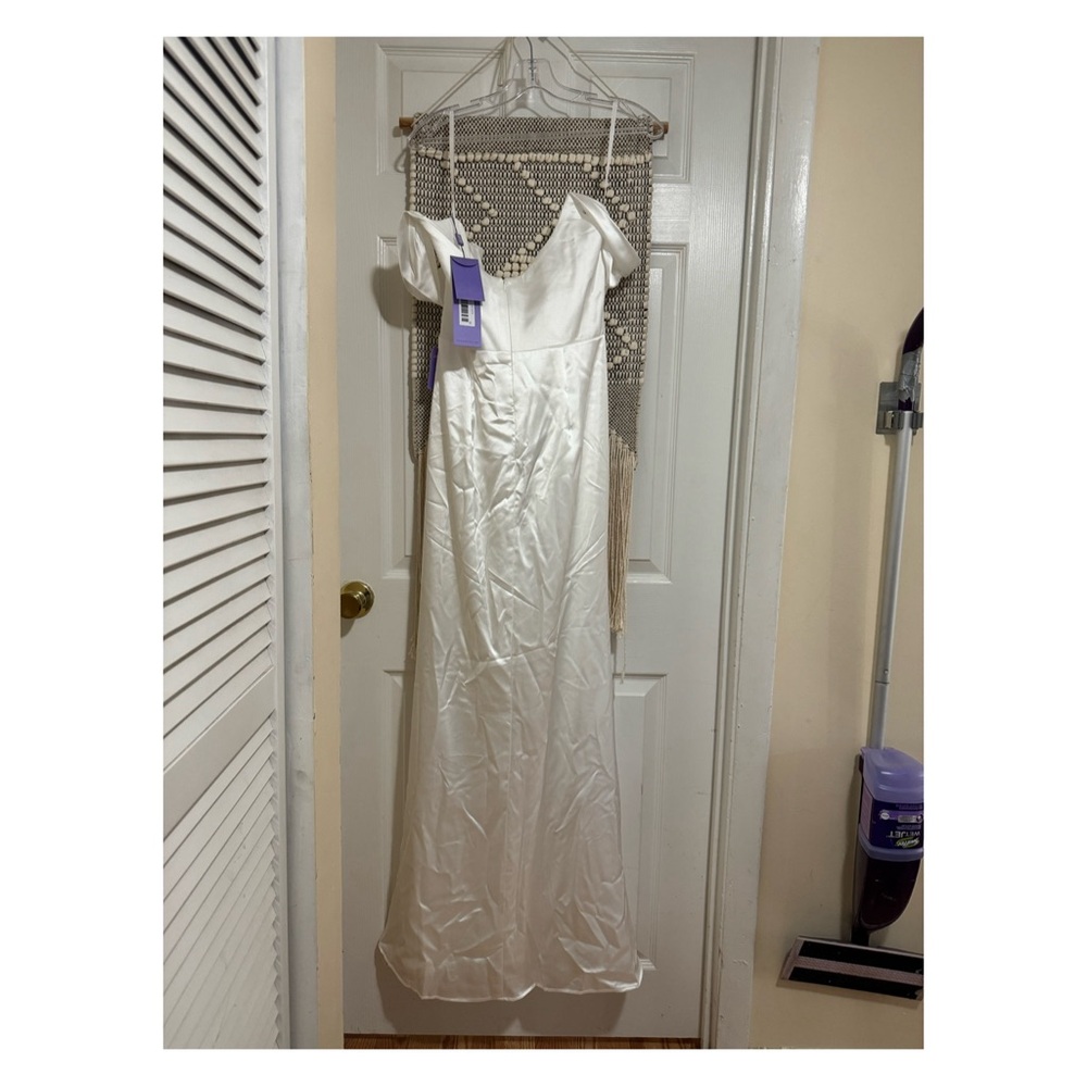 White satin wedding Gown